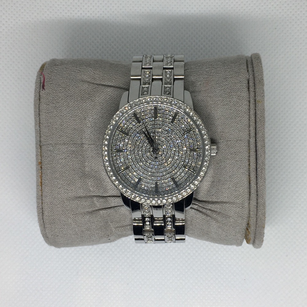 *HP* AUTH Michael Kors Nini Pavé Silver-Tone Watch, 36mm